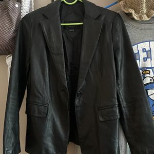 Price Drop! Black Leather Jacket/ Blazer