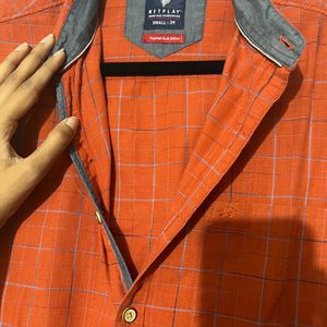 Orange Casual Shirt- Netplay