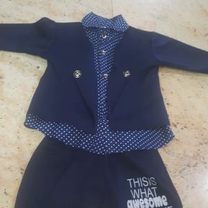 Dark Blue Coat Set Fits From 1yr To 2yrs