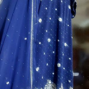 Navy Blue Party Wear Suit Salwar & Dupatta 42 Bust