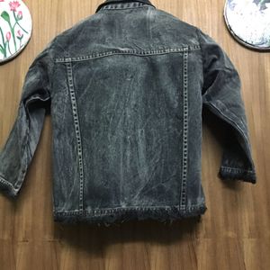 Myntra Charcoal Grey Denim Jacket