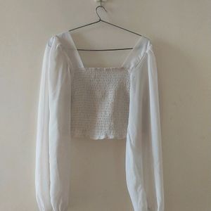 Crochet Crop Top/ Korean Style Pletted Skirt