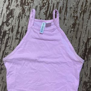 h&m pink crop tank top