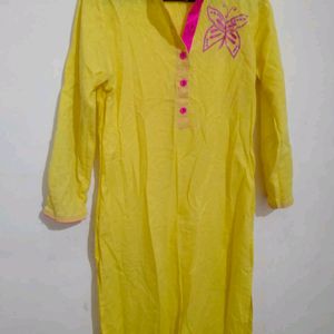 Tulsattva M Size New Yellow💛Kurti Only