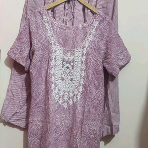 Light Purple💜 Plazo Salwar Suit With Dupatta