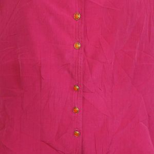 MAGENTA COLOUR GOLDEN BUTTONS