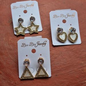 MOP & AD Studded Korean Earrings