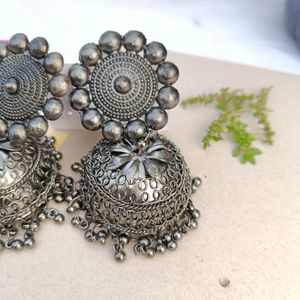 Boho Oxidised Jhumkas🖤