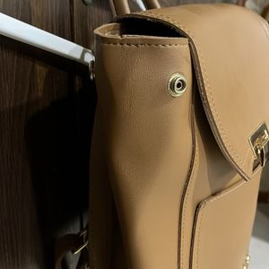 Tan Leather Backpack