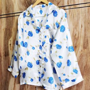 Off White Floral Shirt Size-38-40