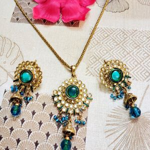 Jewellery Set BLUE Heavy Earrings