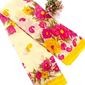 Sri Lakshmi Women's Floral Print Chiffon Saree