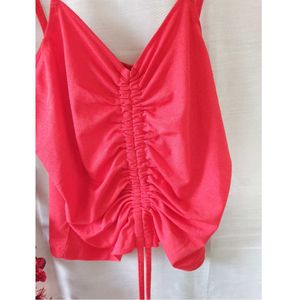 Red Drawstring Top