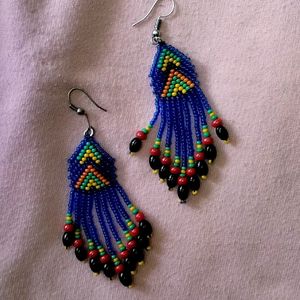 Statement Beaded Drop Earrings