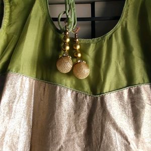 green creme gown