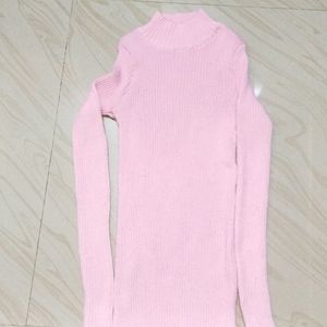 Turtle Neck Strechable Top For Women