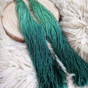 Fringe Earrings In Ombre Green