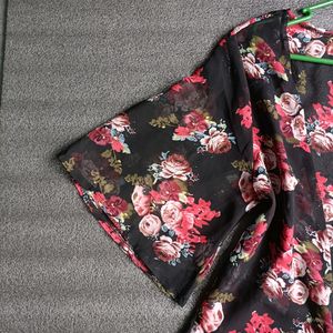 Rose Print Shrug