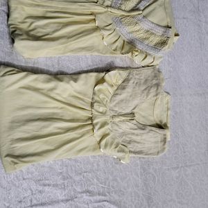 Women's Night Maxi / Gown- Light Yellow Colour