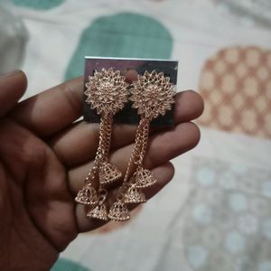 Sliver And Rose Gold Earrings