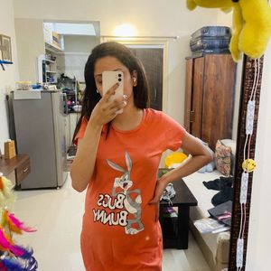 Orange Tshirt Dress