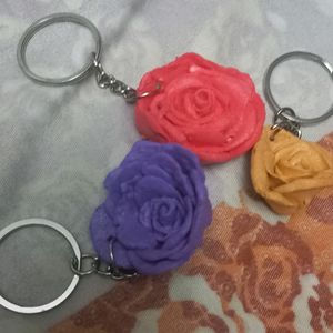 Cute 3 Rose Keychain