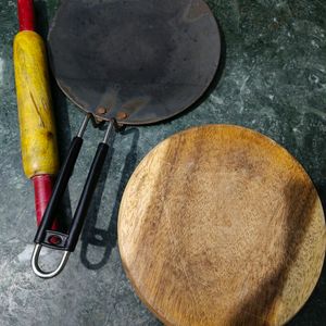 Tawa & Pastry Board With Rolling Pin