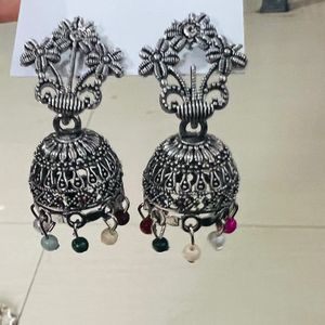 Ethnic silver earrings