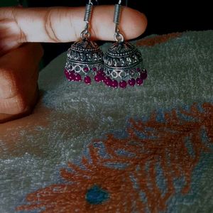 A Beautiful Pair Of  Purple Jhumka