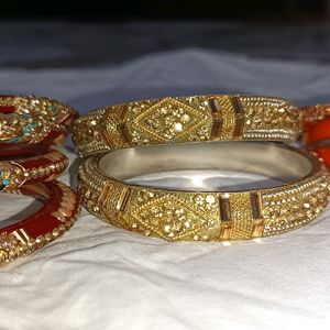 Combo Of 3 Sets Heavy Stone Work Kangan