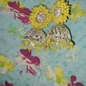 Yellow Jhumka Earring