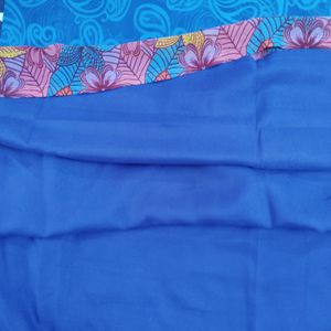 Jainish Floral Mango Print Blue Kurta