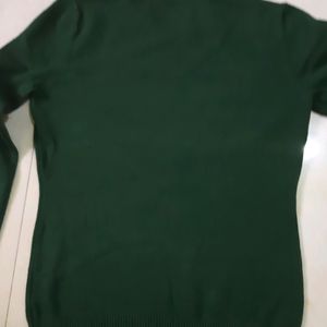 Dark Green Sweatshirt Made Of Soft Wool