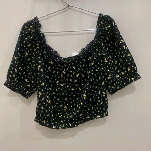 H&M Cropped Puff Sleeve