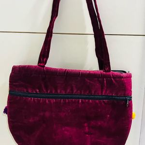 Traditional Velvet Material Handbag