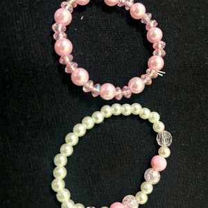 Combo Of 2 pearl Bracelets And Cute Pouches