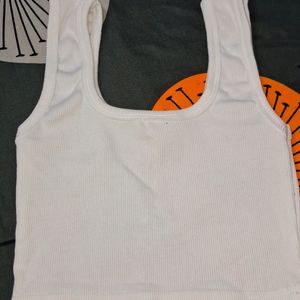 White Tank Crop Top