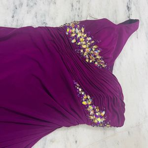 Purple Color One Shoulder Dress