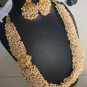 Gold Toned Moti Necklace