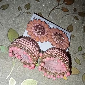 Baby pink Colour Beautiful Earrings