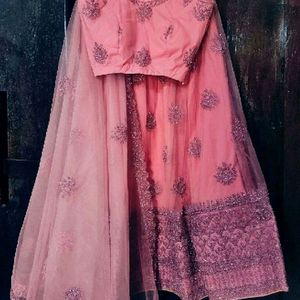 Beautiful Onion Pink Heavy Work Lehenga