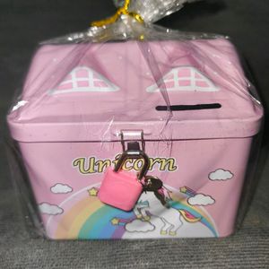 Unicorn Pink Hut Coin Bank