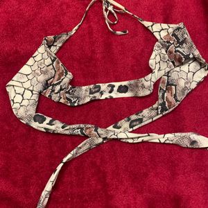 Padded Bikini Top Snake Pattern