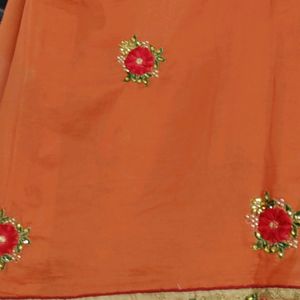 Orange Colour Wedding Saree