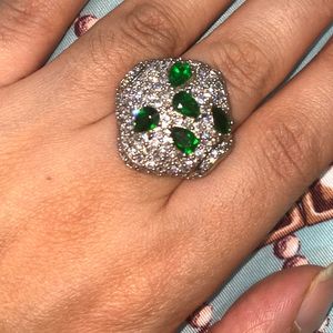 Sparkling Sophistication- Ring With Green Stones