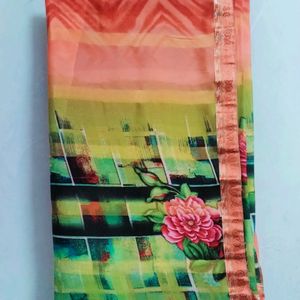 Multi Colour Flower Printed Saare 💜