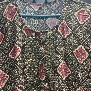 Jaipuri Kurti With Mirror Work