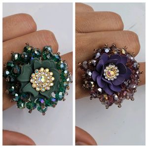 2 Adjustable Beads Rings