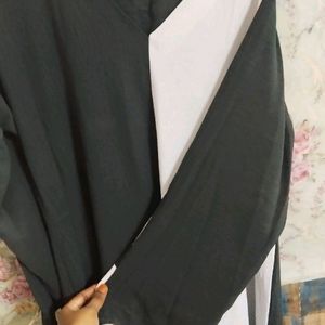 Grey And Off White Abaya/Burkha/Niqab