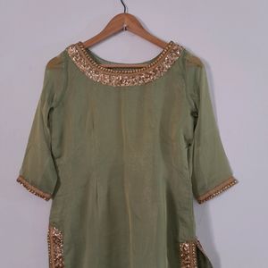 Light Green Sequence Kurta (Women's)